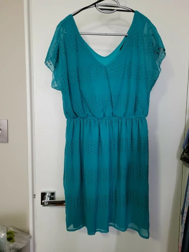 City Studio Green Eyelet Dress Sz XL