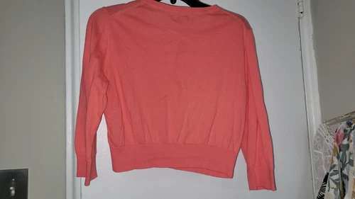 Old Navy Coral Cropped Cardigan Sz M