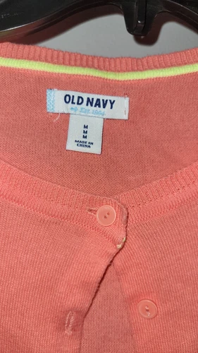 Old Navy Coral Cropped Cardigan Sz M - photo 2