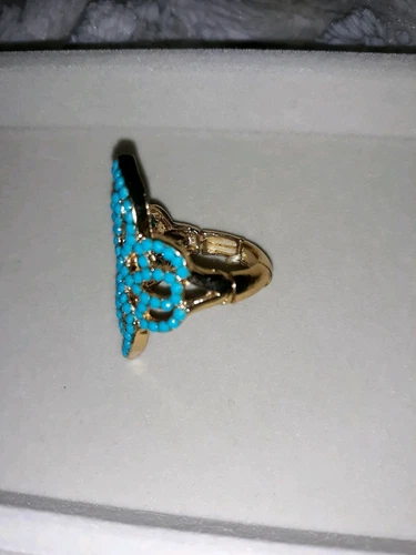 Turquoise Beads Stretch Ring - photo 2