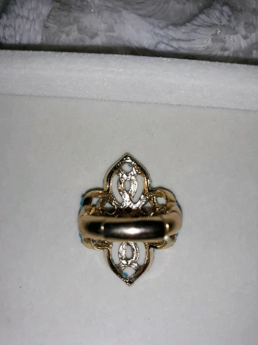 Turquoise Beads Stretch Ring - photo 3