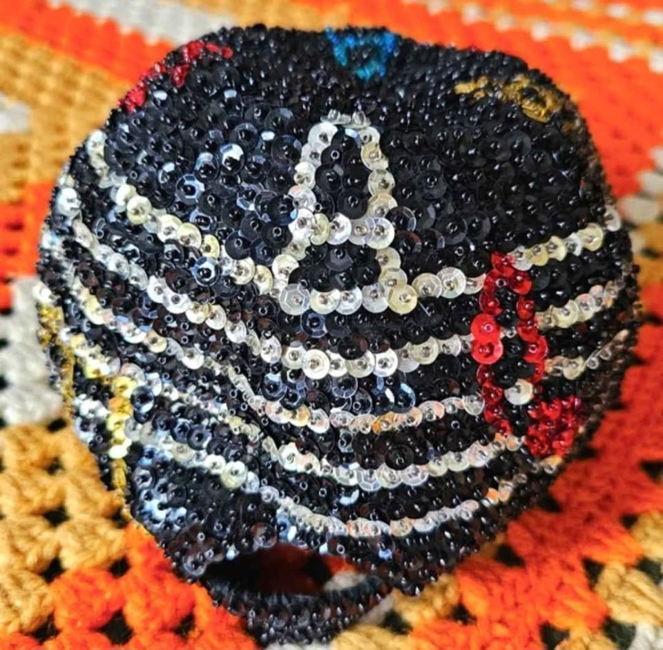 Vintage Sequin Music Note Baseball Cap - photo 5