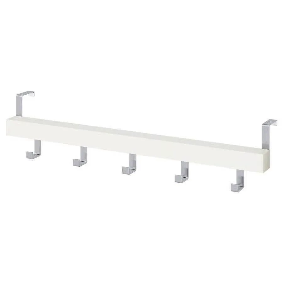 TJUSIG Wall/door rack with knobs, black, 60 cm thumbnail