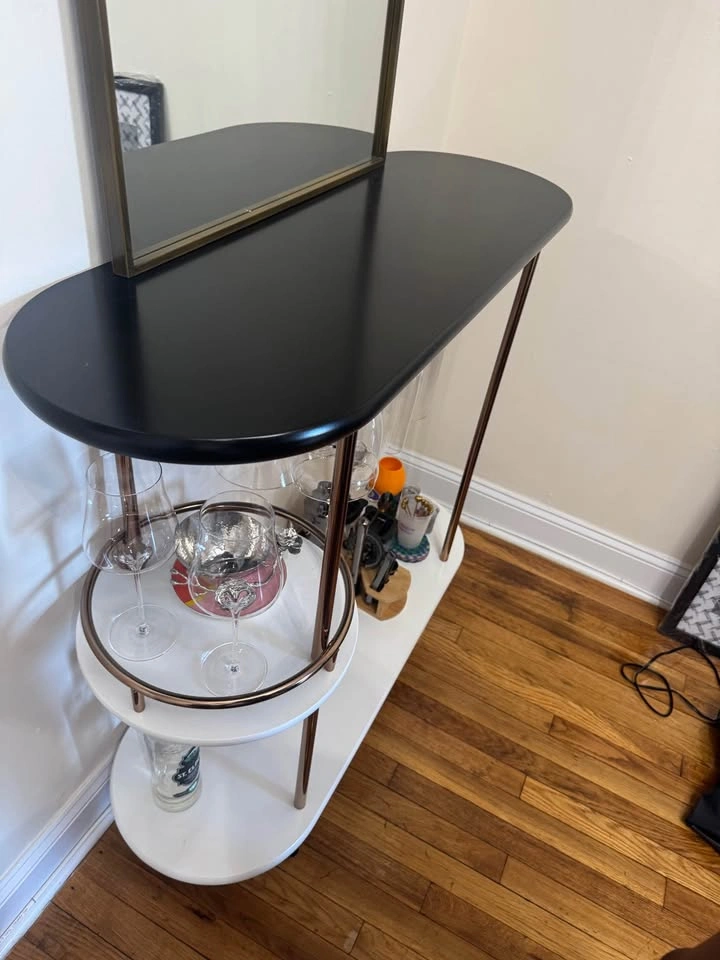 Wine Bar Table with Glassware Storage - Art Deco - photo 2