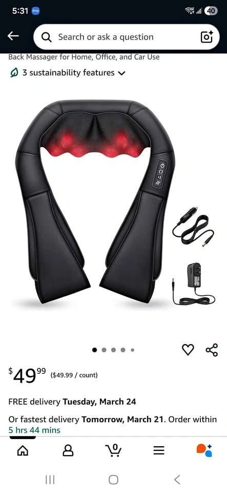 BNIB Shiatsu Neck and Back Massager with Heat