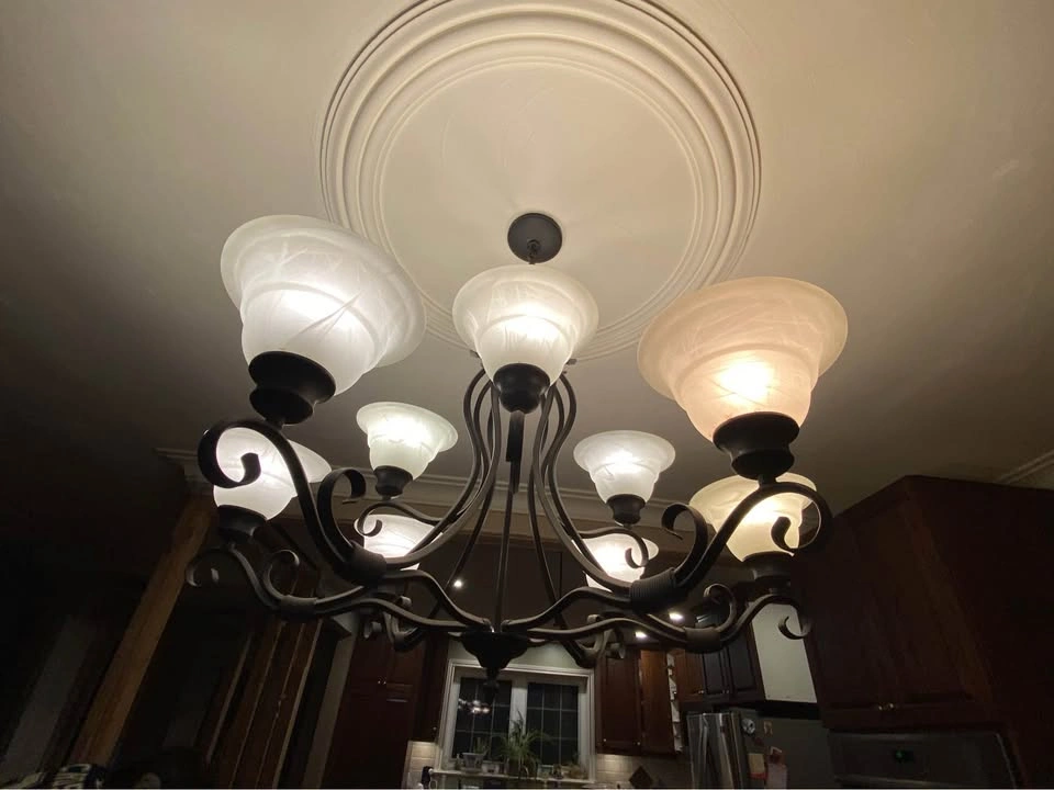 Wrought iron chandelier with 9 lights and covers - photo 4
