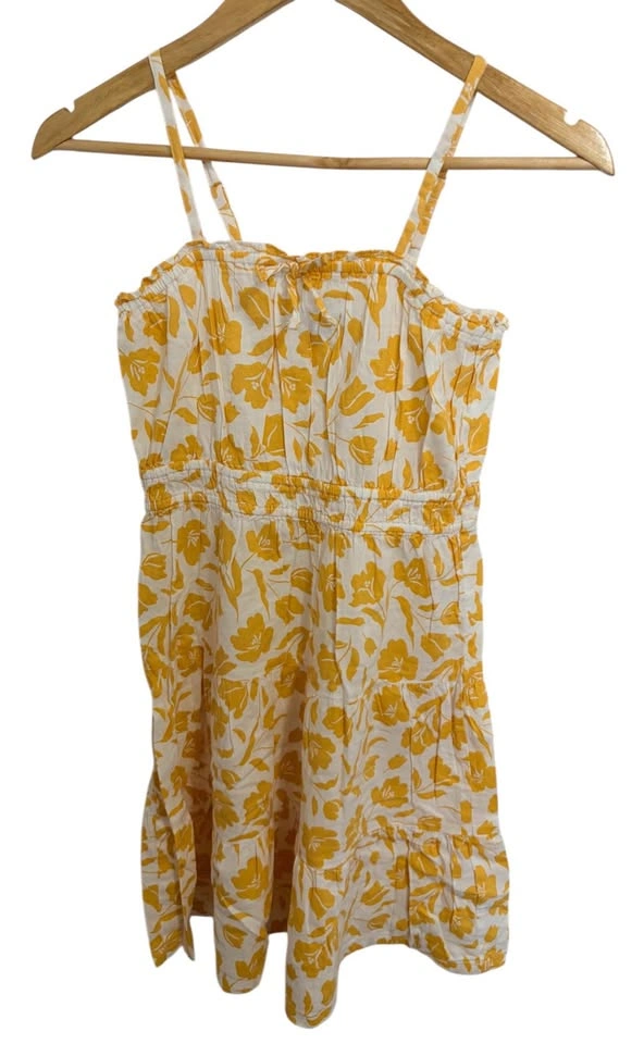 Old Navy Girls Large 10-12 Yellow Floral Tiered Sun Dress - photo 2