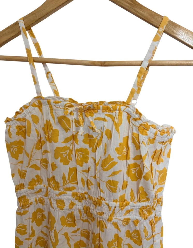 Old Navy Girls Large 10-12 Yellow Floral Tiered Sun Dress - photo 3