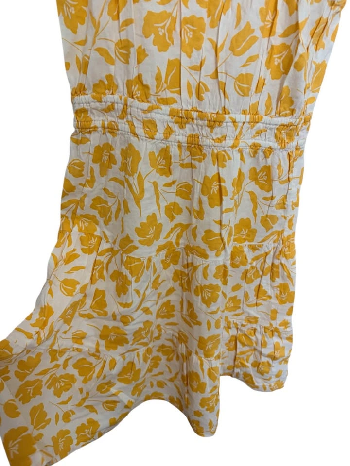 Old Navy Girls Large 10-12 Yellow Floral Tiered Sun Dress - photo 4