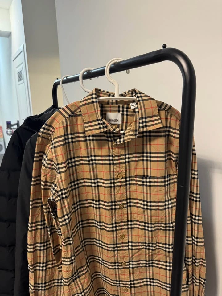 Burberry Beige Check George Shirt Men XS - photo 2