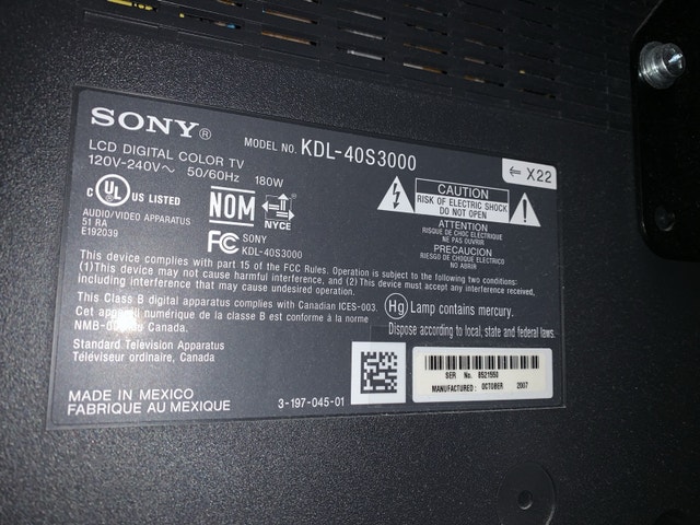 Sony Bravia HDTV 40" KDL-40S3000 LCD - photo 2