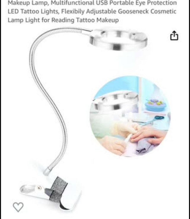 EUC USB magnifier Makeup Lamp w/ flexible Gooseneck