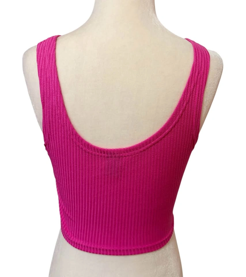 SHEIN Hot Pink Ribbed Scoop Neck Crop Top Tank XS Barbiecore - photo 4