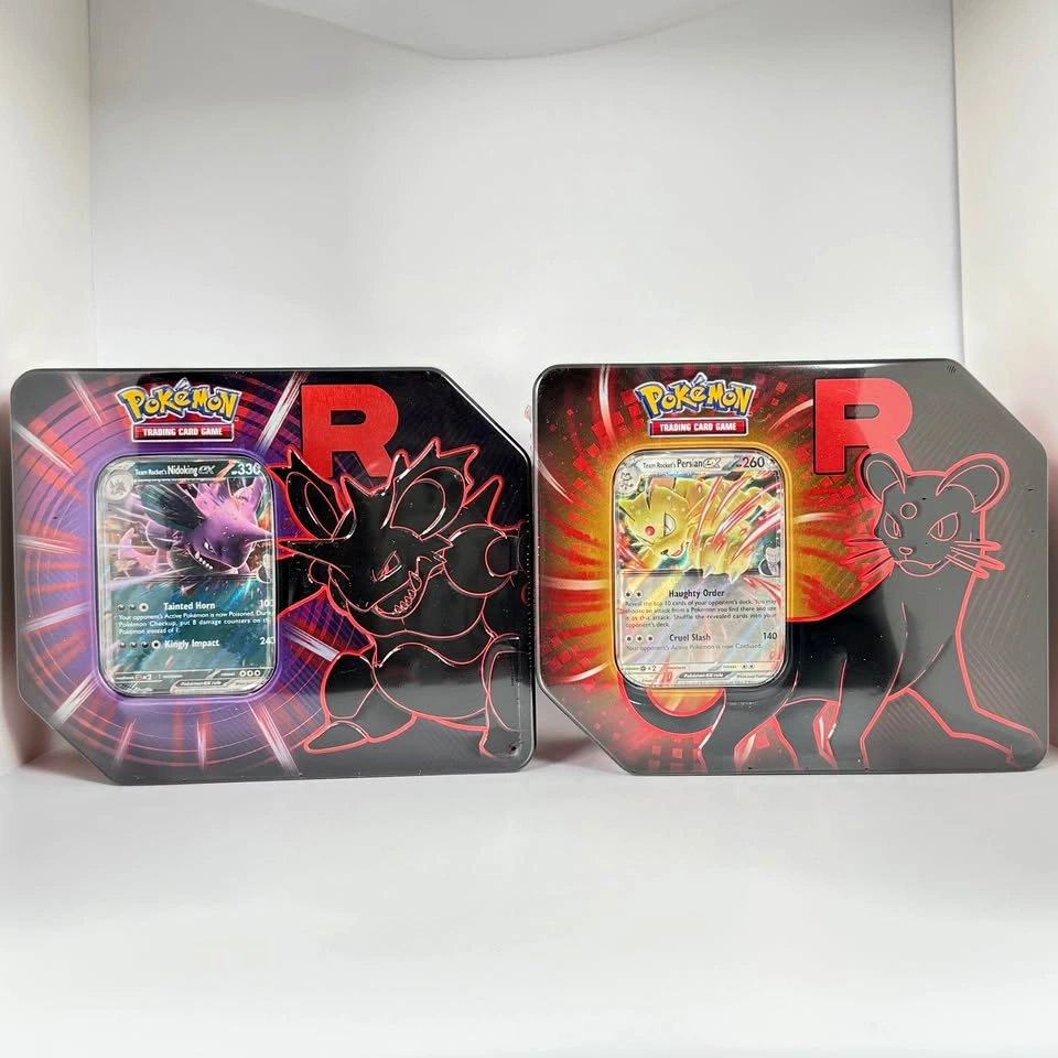 Pokemon Team Rocket's ex Tins Nidoking Persian Sealed - $60 per