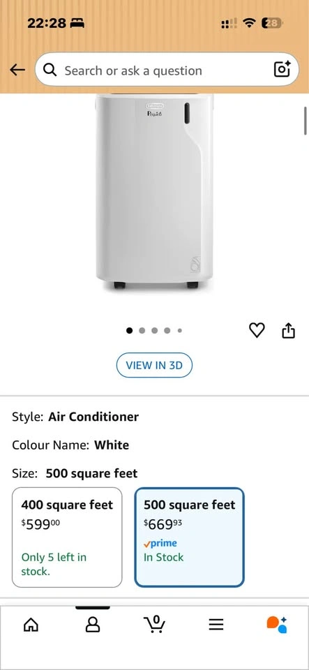 DeLonghi Portable Air Conditioner (500 sq.ft) – Like New - photo 3