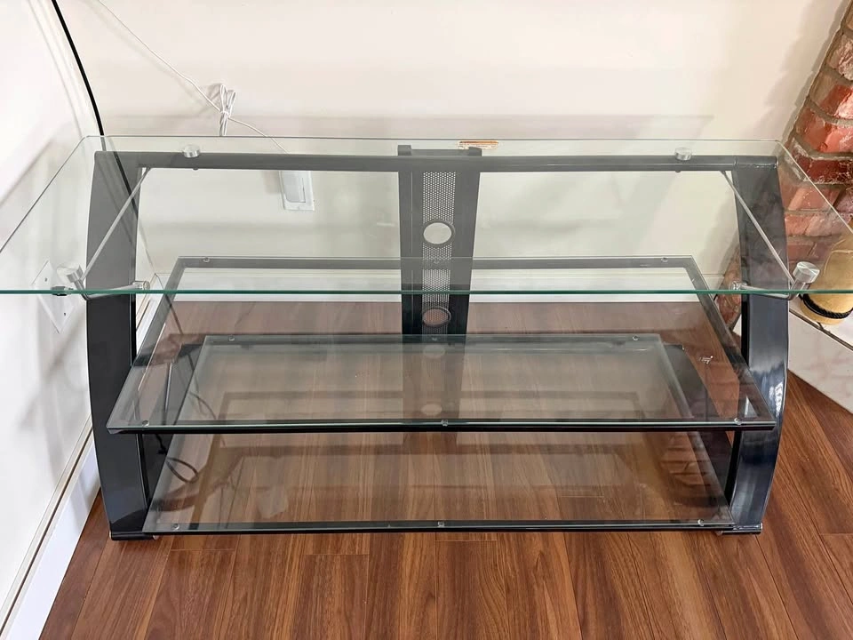 Glass TV Stand / Media Console – Excellent Condition – $50
