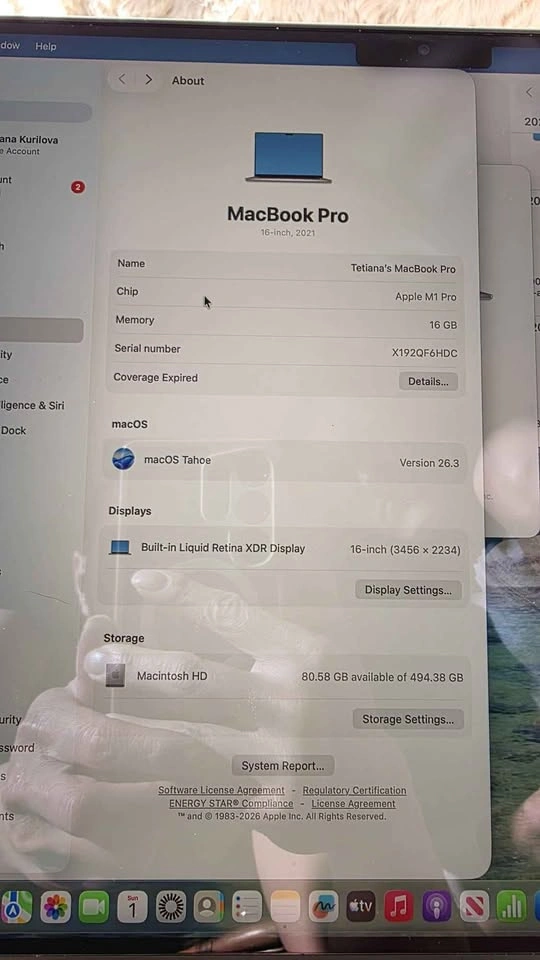 MacBook Pro 16" (2021) - M1 Pro - 16GB RAM - 512GB SSD - photo 2