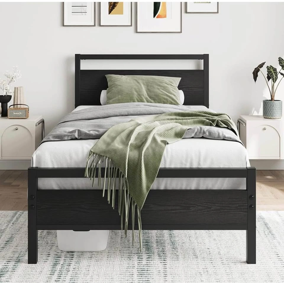 Twin Size Black Bed Frame - photo 2