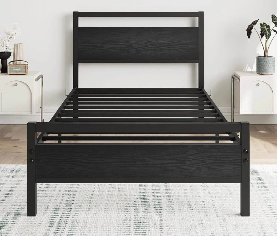 Twin Size Black Bed Frame - photo 4