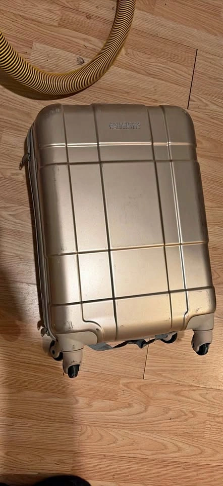American Tourister Gold Carry-On Spinner Suitcase TSA Lock