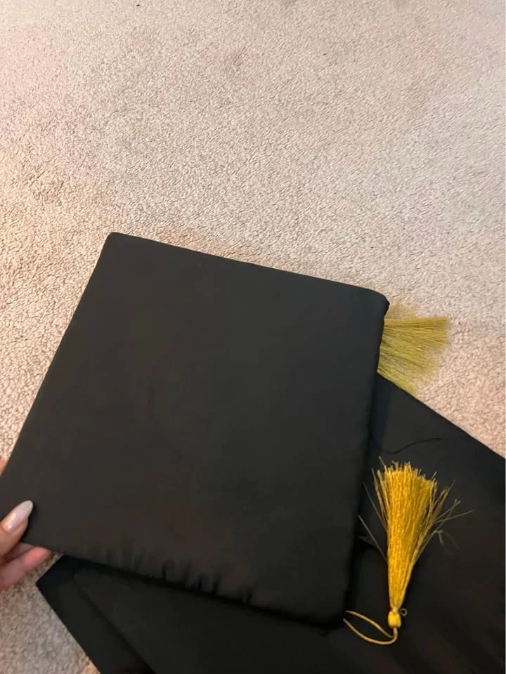 3 Black Graduation Hats with Tassels