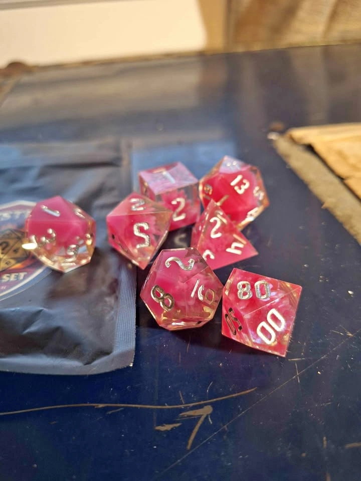 Pink Chaotic Mystery Dice Set for D&D and TTRPG's