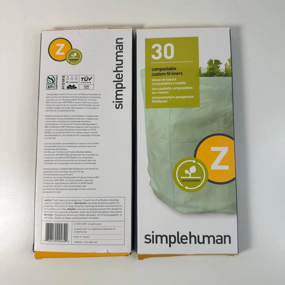 SimpleHuman Compostable Custom Fit Liners - 2 Packs of 30 (60 to - photo 4