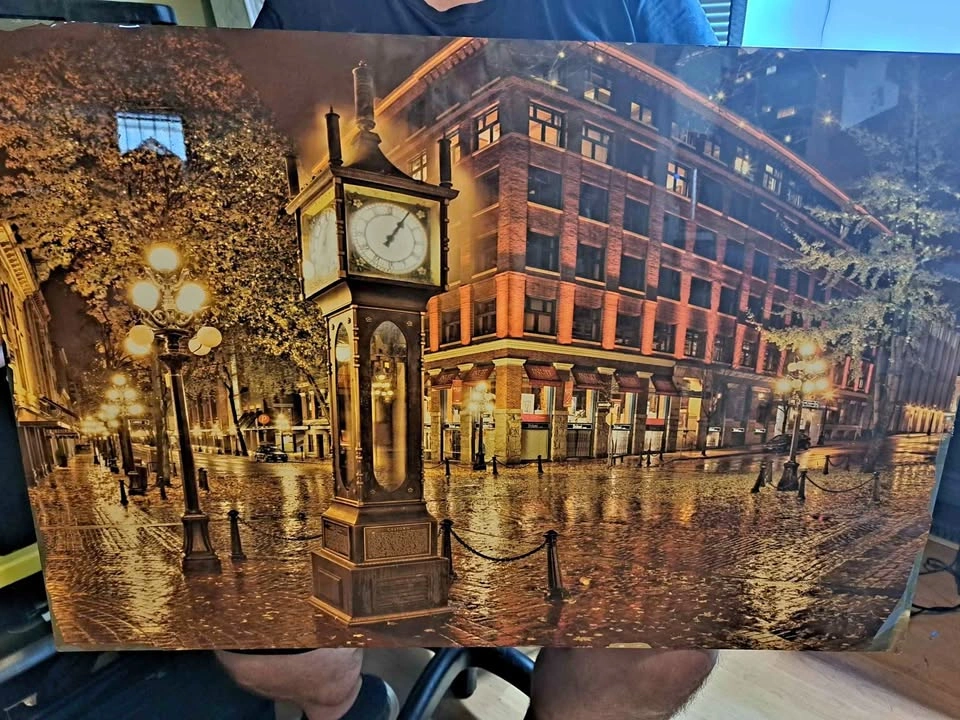 Gastown Clock Aluminum Print 30" X 20"