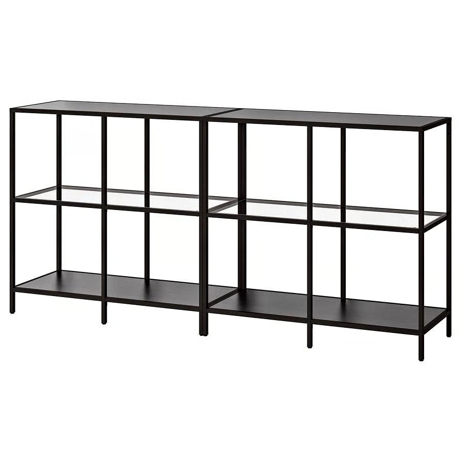 (Moving Sale) Ikea Glass Shelves/Storage Combo w/ 4 Boxes - photo 3