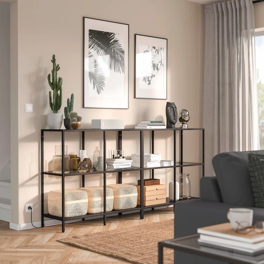 (Moving Sale) Ikea Glass Shelves/Storage Combo w/ 4 Boxes - photo 2