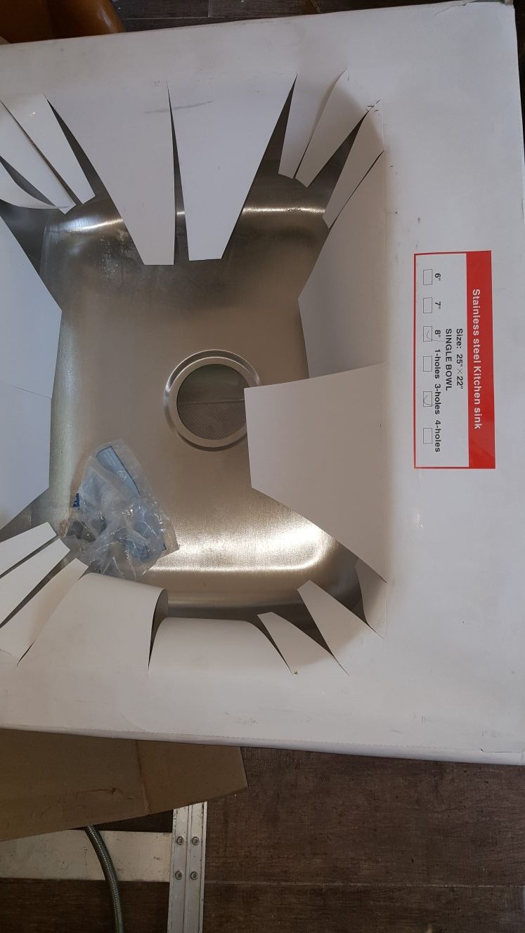 Stainless steel kitchen sink . 9 in deep x 24 inc - photo 2