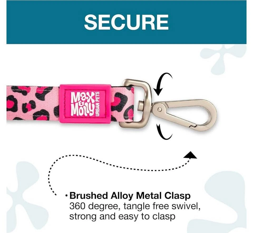 Max & Molly Pink Leopard Dog Leash - Small - photo 3