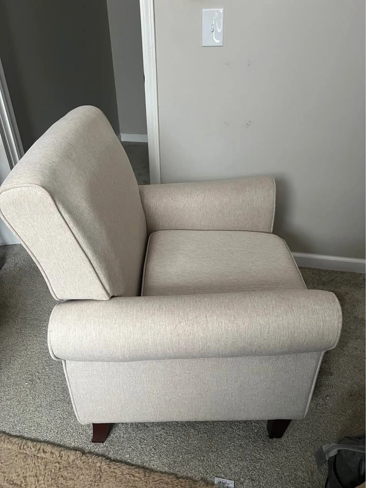Cream Beige Accent Armchair Nailhead Trim - photo 5