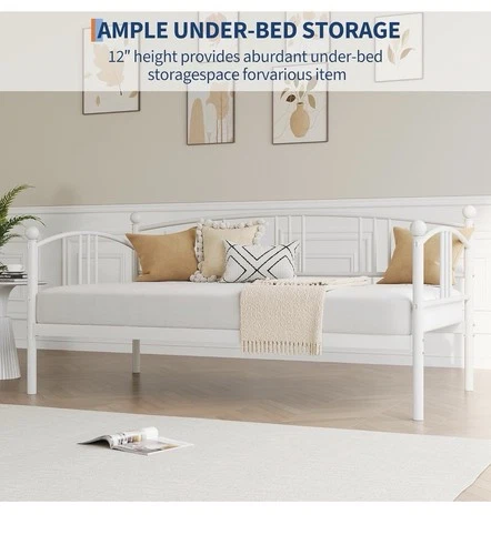 Twin Metal Daybed Frame White - photo 4