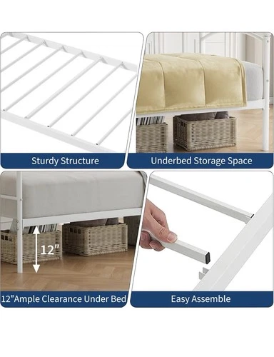 Twin Metal Daybed Frame White - photo 5