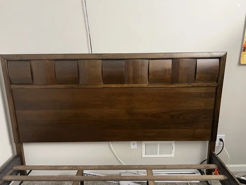 King Wooden Bed Frame - Brown, Contemporary - photo 5