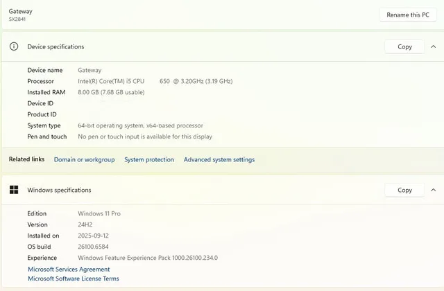 Gateway Windows 11 Pro Small Form Factor Computer image indicator(7)
