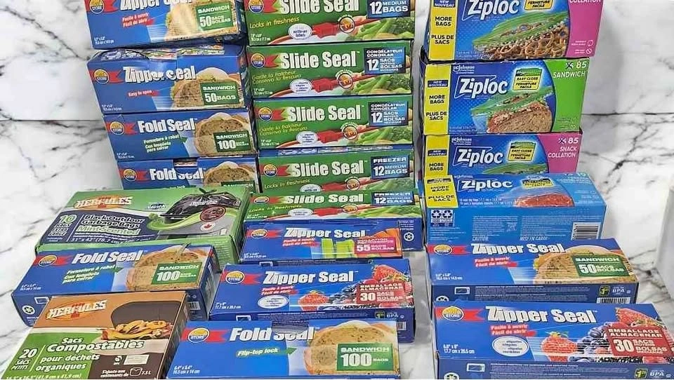 21 Variety Food Storage & Disposal Bags - Ziploc & Seal STORE
