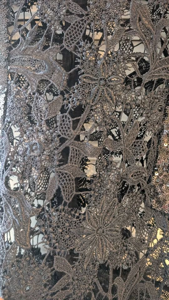 Party black sequin and lace jumpsuit (XS) - photo 2