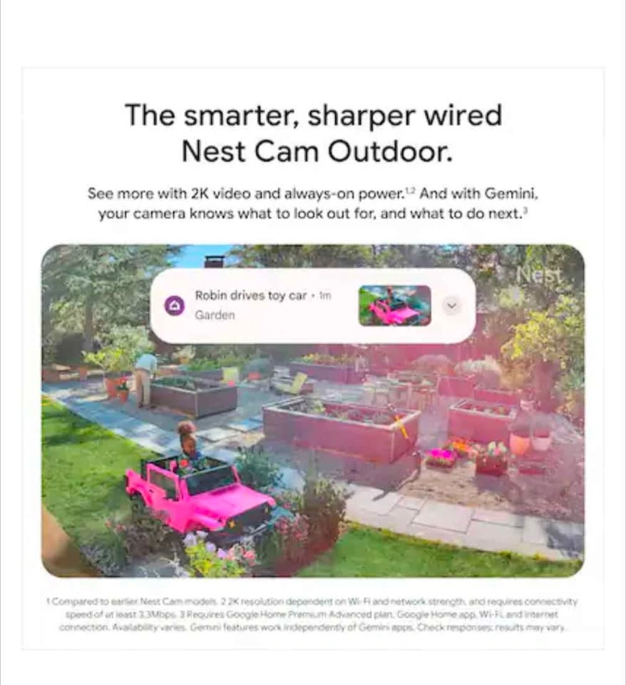 Google Nest Indoor Wired Security Cam (Gen 2) - 3 Available - photo 3