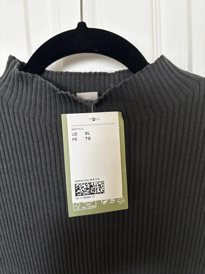 Dark gray ribbed sweater dress - photo 2