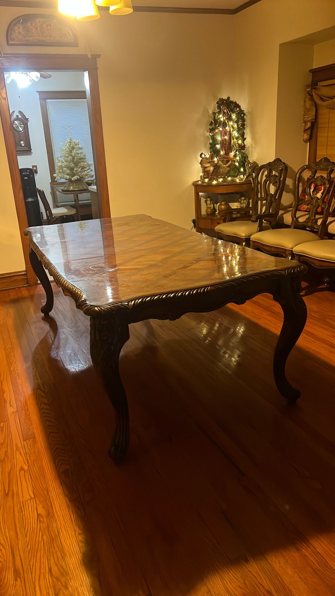 Dining Set w/ 6 Newly Upholstered Chairs - Custom Wood