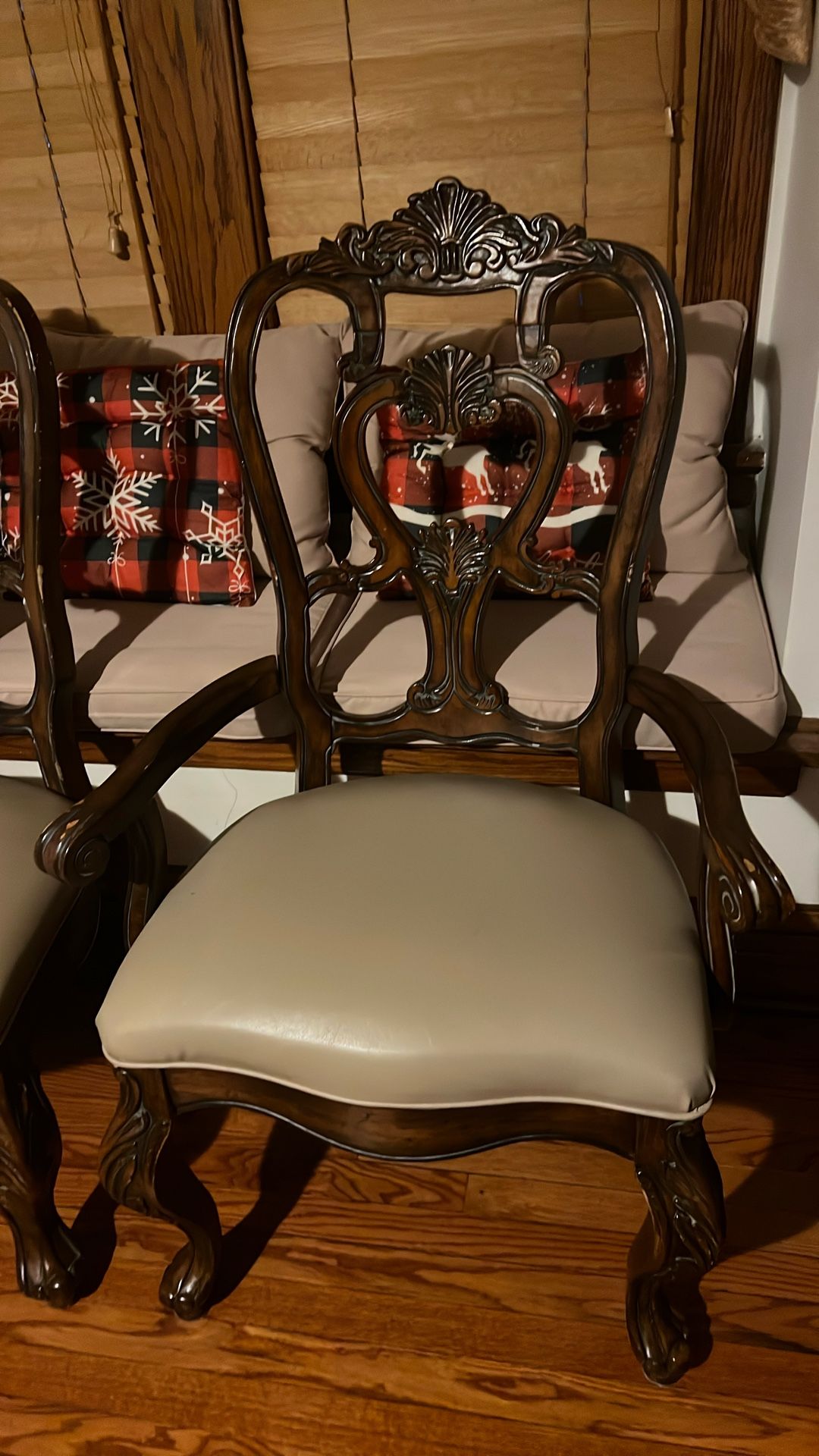 Dining Set w/ 6 Newly Upholstered Chairs - Custom Wood - photo 3