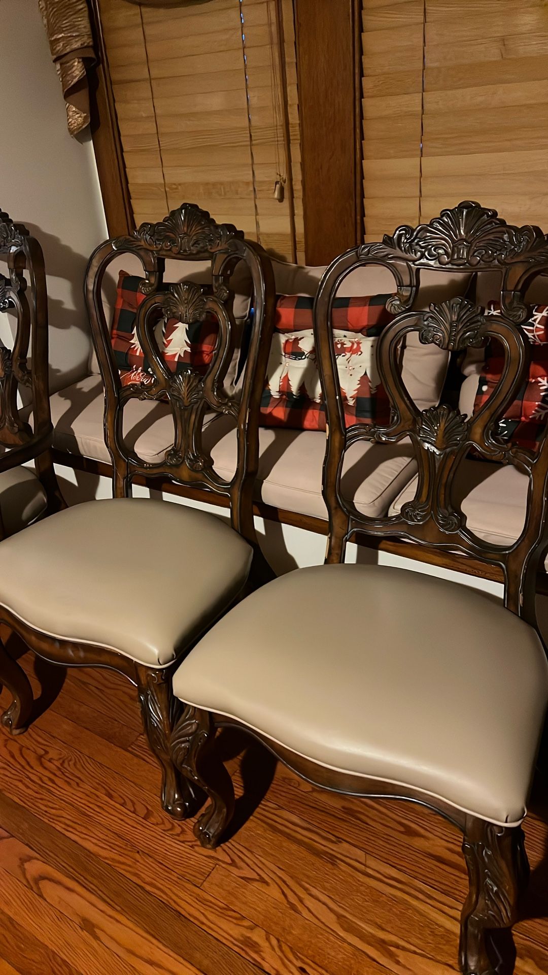 Dining Set w/ 6 Newly Upholstered Chairs - Custom Wood - photo 4