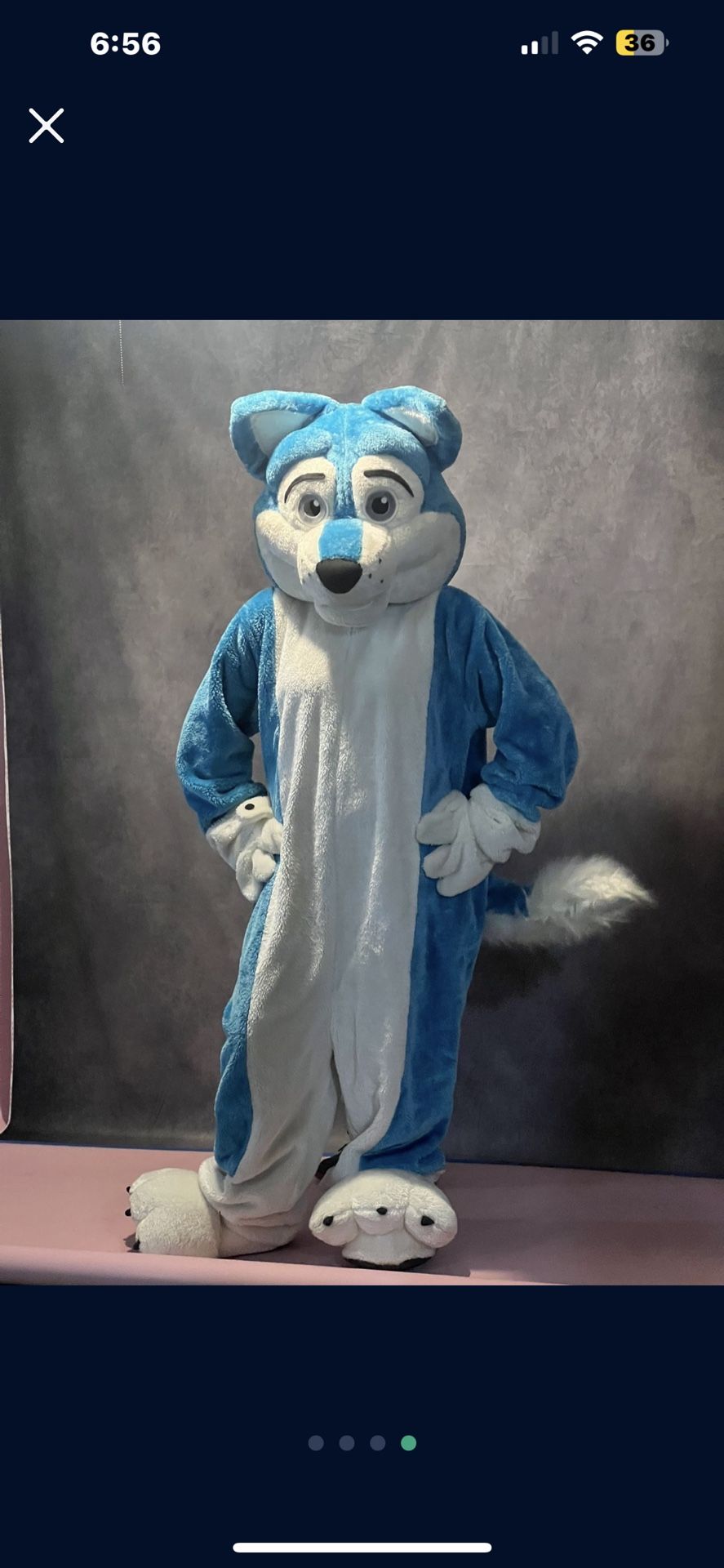 Blue Wolf Costume for Adults