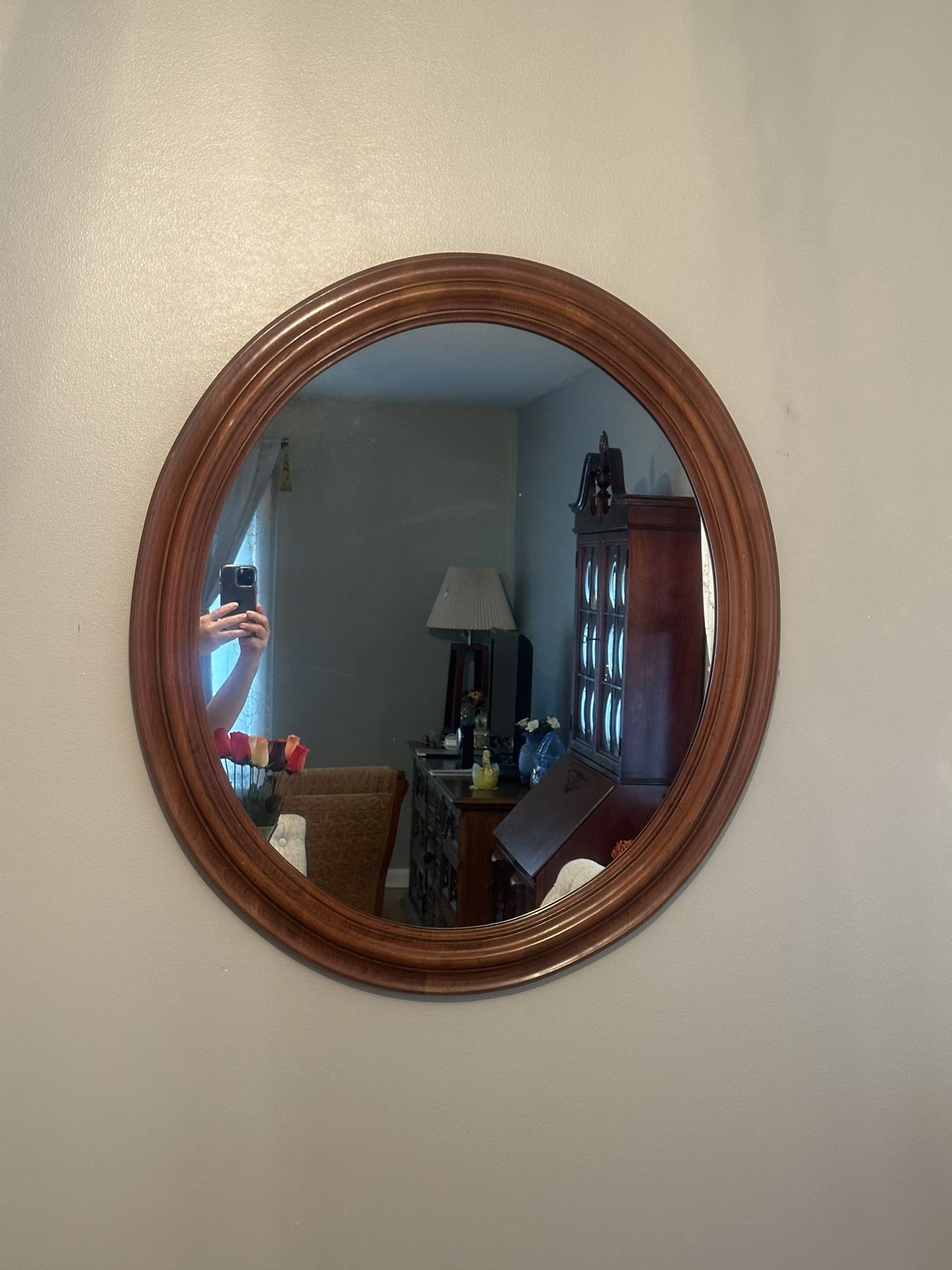 Mirror with wooden frame