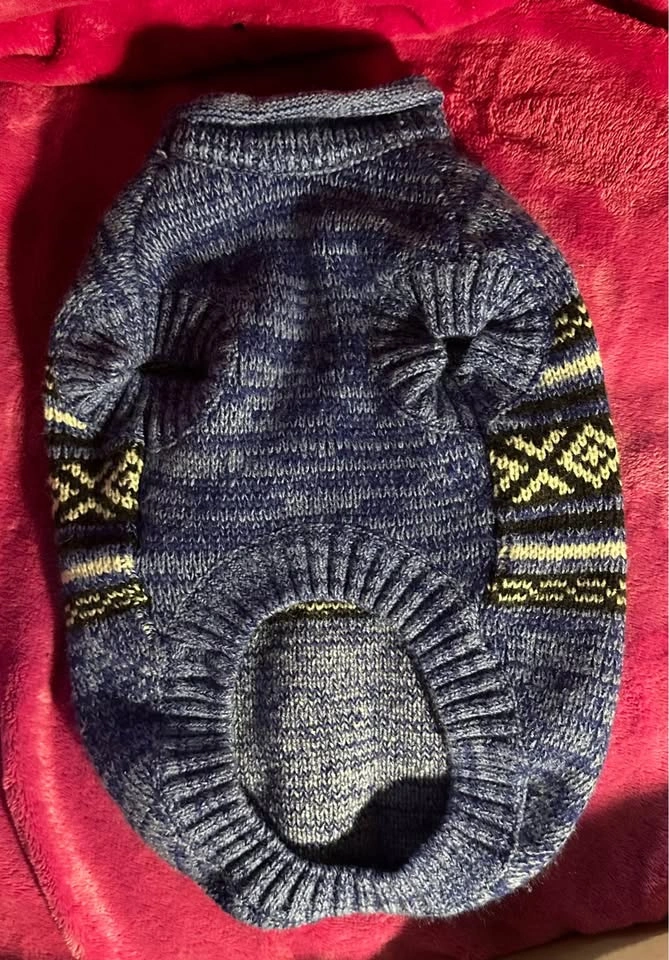🐾 bailey & bella Blue Knit Dog Sweater SIZE Small 🐾 - photo 2