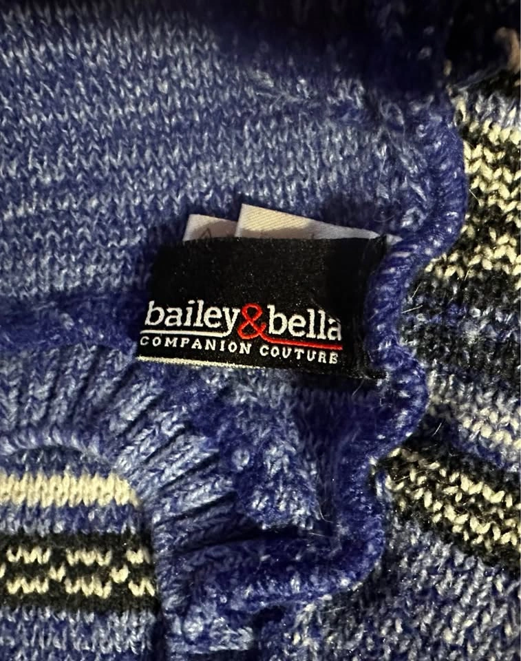 🐾 bailey & bella Blue Knit Dog Sweater SIZE Small 🐾 - photo 3