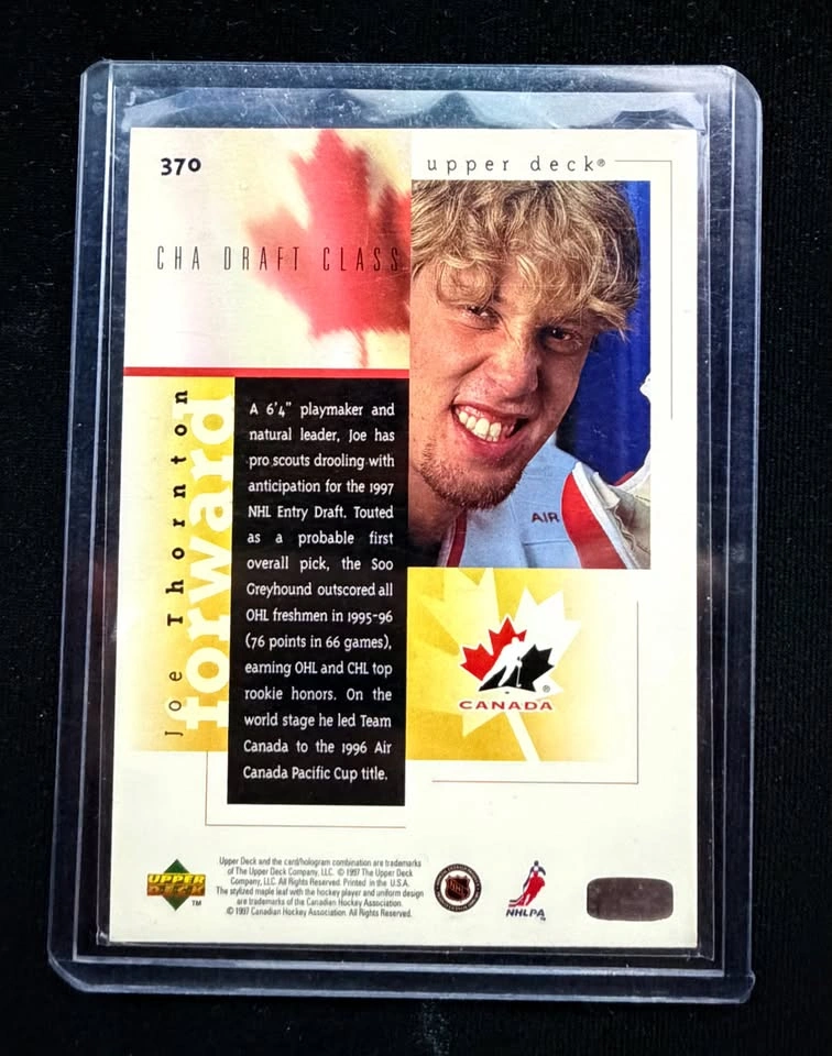 Joe Thornton Team Canada Card – Program of Excellence (Upper Dec - photo 2