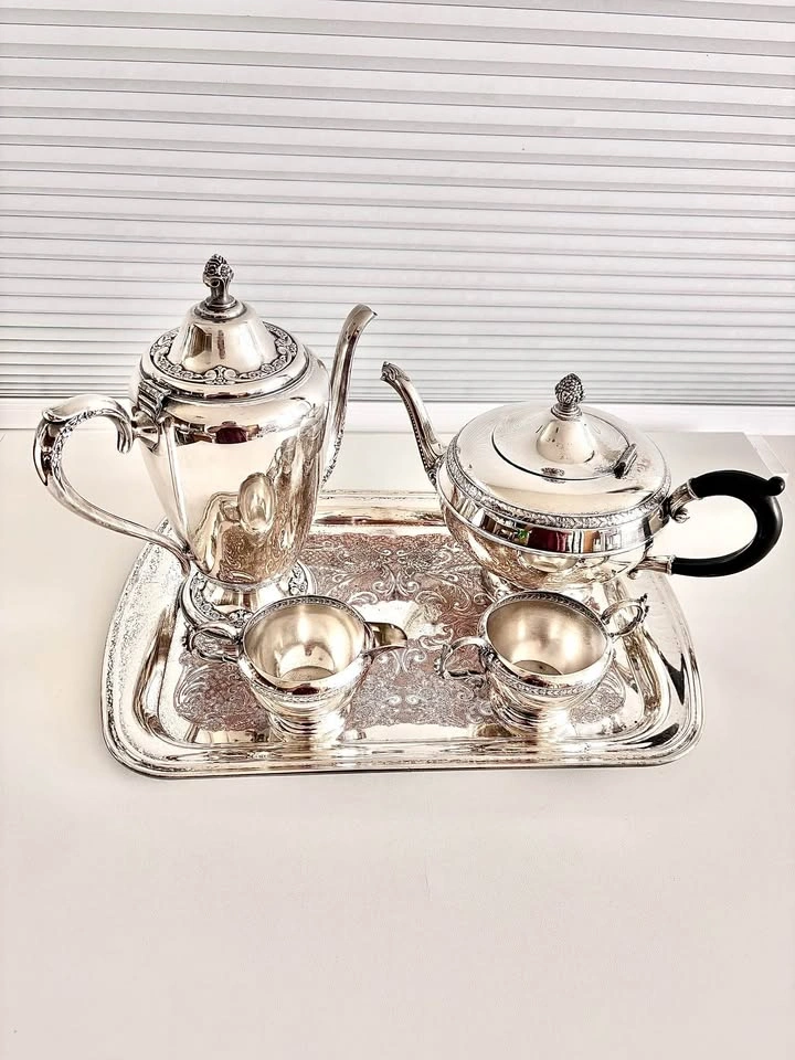 Ornate Silver Plated Coffee & Tea Set – Elegant & Timeless